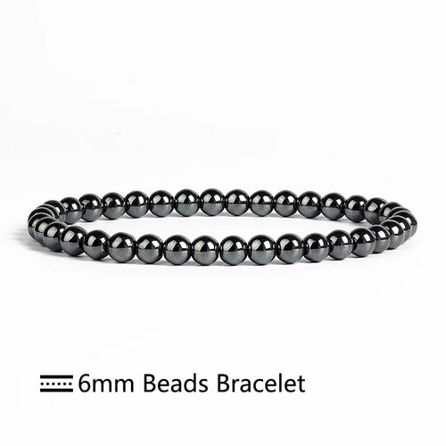 Fashion Energy Stone Hematite Beads Bracelet Men Nature 4-20mm Reiki