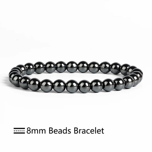 Fashion Energy Stone Hematite Beads Bracelet Men Nature 4-20mm Reiki