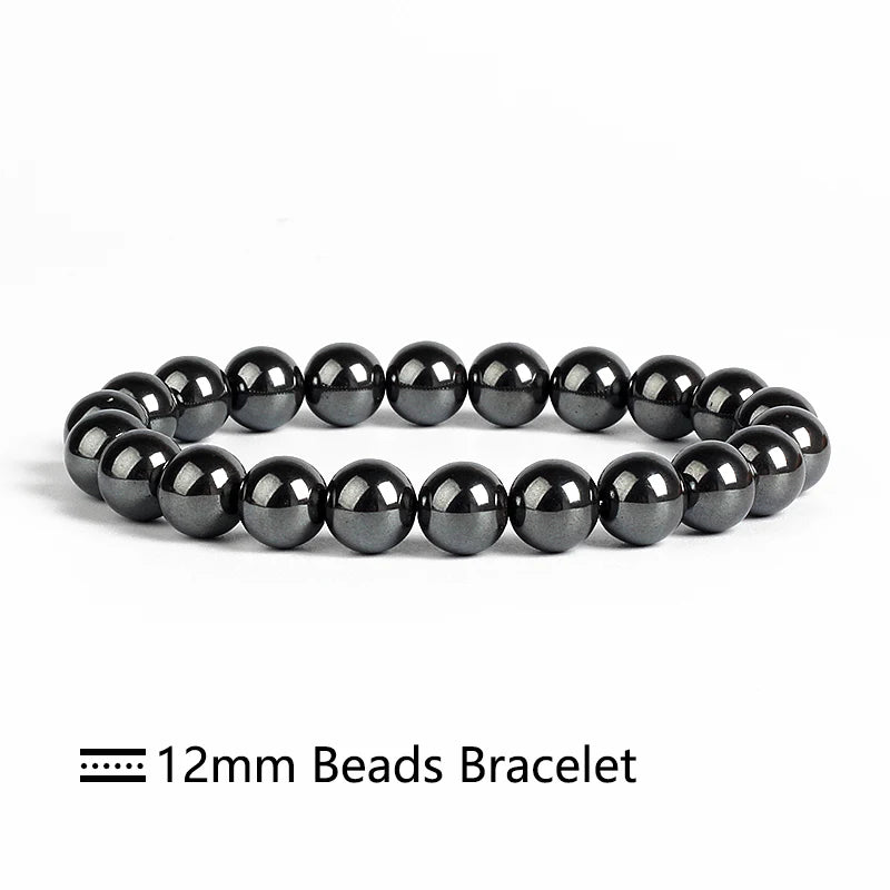 Fashion Energy Stone Hematite Beads Bracelet Men Nature 4-20mm Reiki