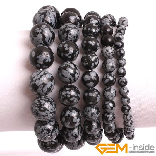 Natural Snowflake Obsidian Jaspers Bracelet Natural Stone Bracelet