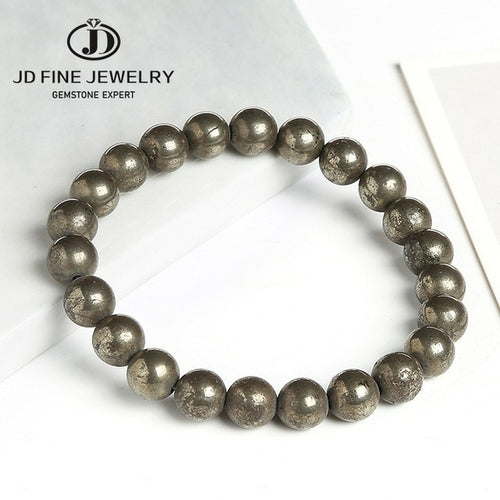 Jd Natural Shungite Stone Magnetic Graphite Beaded Bracelet Bohe Round