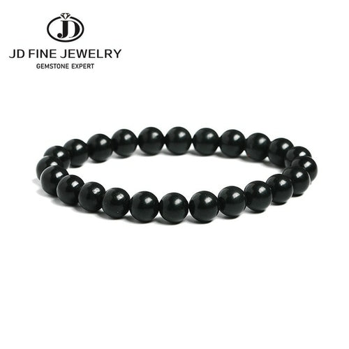 Jd Natural Shungite Stone Magnetic Graphite Beaded Bracelet Bohe Round