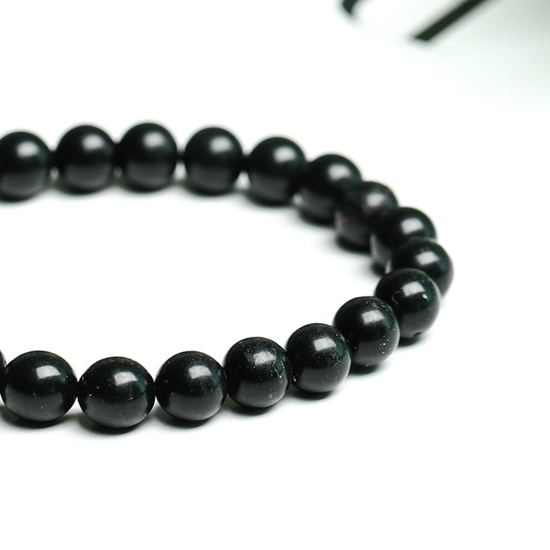 Jd Natural Shungite Stone Magnetic Graphite Beaded Bracelet Bohe Round