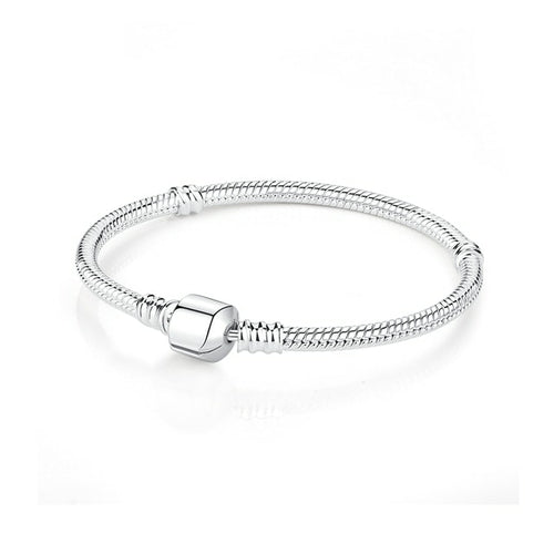 Original 925 Sterling Silver Bracelets Bangles Crystal Ball Love Heart