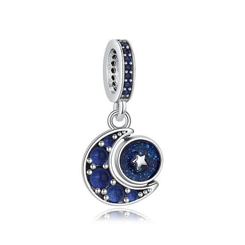 Original 925 Sterling Silver Charm For Women Moon Star Space Charms