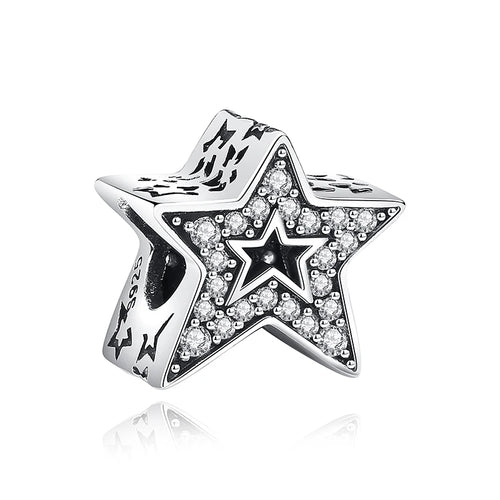 Original 925 Sterling Silver Charm For Women Moon Star Space Charms