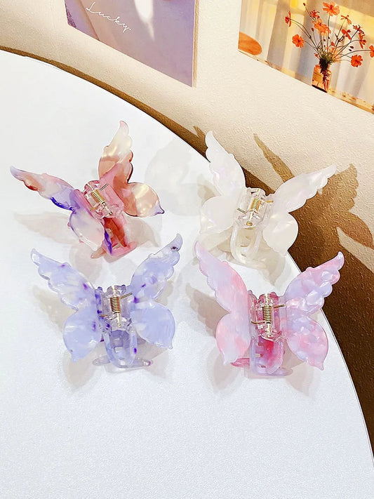 Women High Quality Acetate Colorful Butterfly Hair Claws Elegant Hair