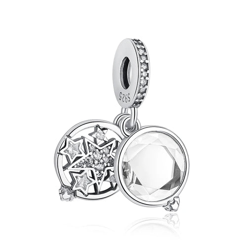 Original 925 Sterling Silver Charm For Women Moon Star Space Charms