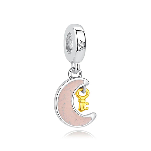 Original 925 Sterling Silver Charm For Women Moon Star Space Charms