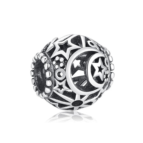 Original 925 Sterling Silver Charm For Women Moon Star Space Charms