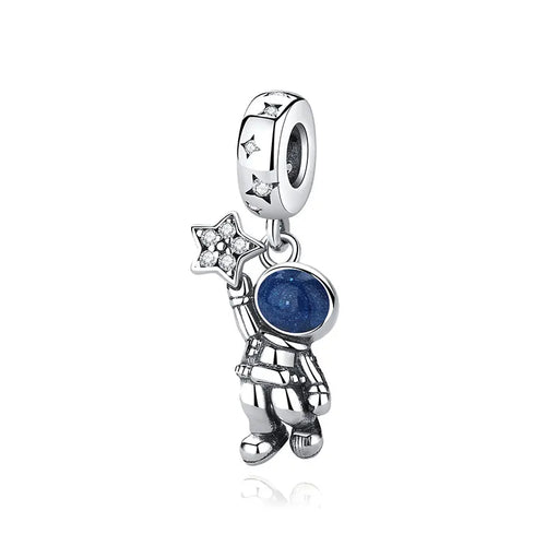 Original 925 Sterling Silver Charm For Women Moon Star Space Charms